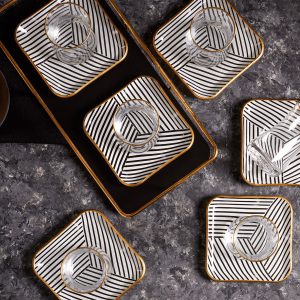 Karaca Black Noir 6-persoons 12-delige theeglazen set