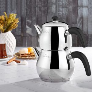 Karaca Layla Midi zwarte theepot set