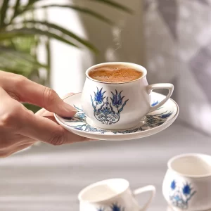 Karaca İznik nieuwe vorm set van 6 Koffiekopjes 90 ml