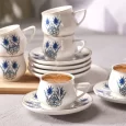 Karaca İznik nieuwe vorm set van 6 Koffiekopjes 90 ml