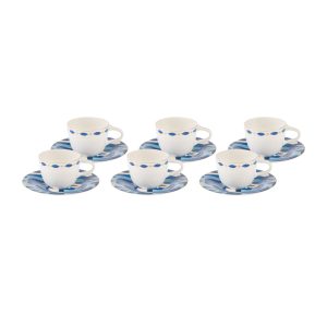 Karaca Fine Pearl Azur koffiekopjes set voor 6 personen