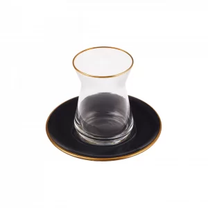 Karaca Retro theeglazen set voor 6 personen | antraciet