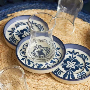 Karaca Zeher blauw 12-delig theeglazen set voor 6 personen