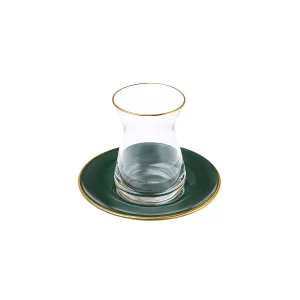 Karaca Retro theeglazen set voor 6 personen | groen