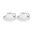 Karaca Saturn gold theekopjes set van 2 | 4-delig | 200 ml