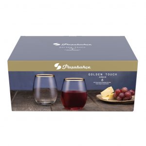 Pasabahce Amber golden touch glazen XL | 6 stuks | 570 ml