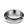 Ronde rvs ovenschaal inox | 3-delig | 28/32/36 cm