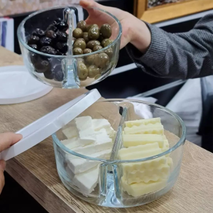 Pasabahce Polar Glazen bewaarbak | 2-vaks | 785 cc