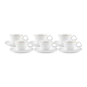 Karaca Middle 12-delig koffiekopjess set voor 6 personen | 90 ml