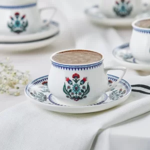 Karaca Çini 12-delig koffiekopjes set voor 6 personen | 90 ml