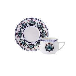 Karaca Çini 12-delig koffiekopjes set voor 6 personen | 90 ml