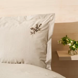 Karaca Home Dogasever Olive 100% katoenen geborduurd dekbedovertrekset