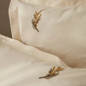 Karaca Home Dogasever Olive 100% katoenen geborduurd dekbedovertrekset