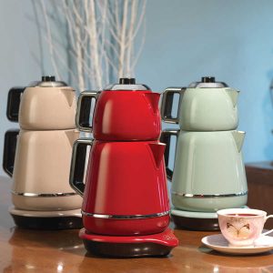 Korkmaz Demiks elektrische theepot | beige/chroom | 1.7 liter