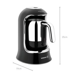 Korkmaz Kahvekolik Turkse koffie apparaat | 400W | zwart/chroom
