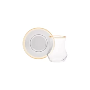 Karaca Pera Gold 18 delig theeglazen set