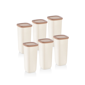 Vip Ahmet Kumsal voorraaddozen | set van 6 | 1750 ml | beige