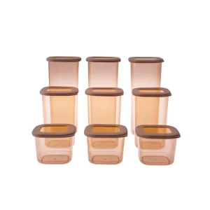 Karaca Rise bewaardozen | 9-delig | beige-bruin