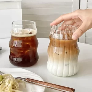 Stripe wave borosilicaatglas | 2 stuks | 540 ml