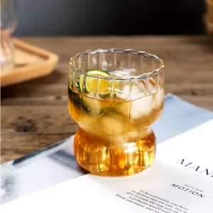 Stripe curve borosilicaatglas | 2 stuks | 310 ml