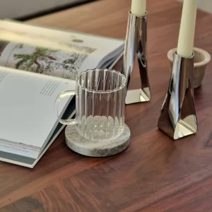 Stripe Ripple glazen mok borosilicaatglas | 2 stuks | 350 ml