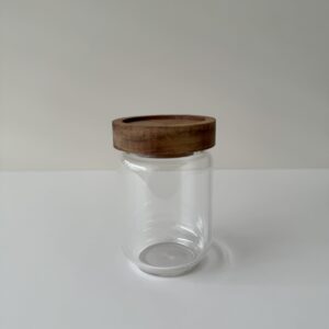 Kruidenpotjes met rechthoekig acacia houten onderstel | set van 6 stuks