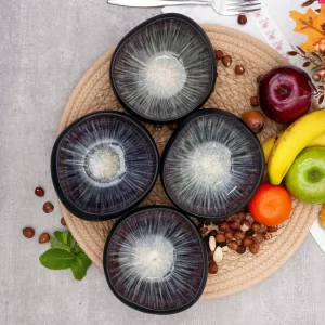 Karaca Galactic Reactive schaaltjes | 4 stuks | zwart