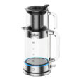 Schafer 2 in 1 glazen theemachine | silver | 2,0+0,8 liter