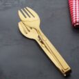 Acar rvs salade serveertang goud | 24 cm