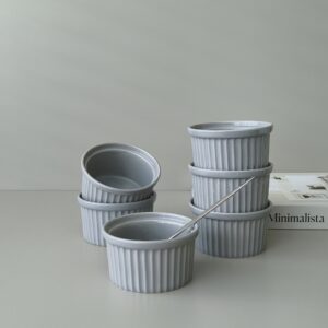 6-delige ramekin set | souffle schalen | grijs