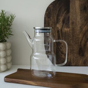 Borosilicaat glazen oliefles met rvs deksel | 700 ml