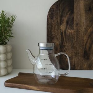 Borosilicaat glazen oliefles met rvs deksel | 350 ml