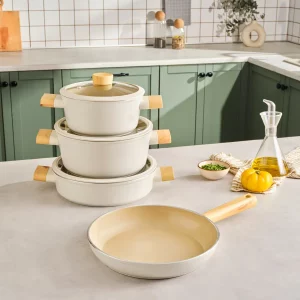 Karaca Swiss Crystal Woody pannenset | 7-delig | beige