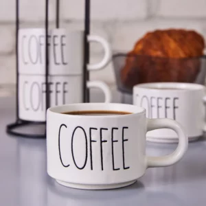 Karaca Coffee mokken met houder | 5-delig | 180 ml