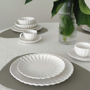 Almi Daisy lotus serviesset | 24-delig | wit