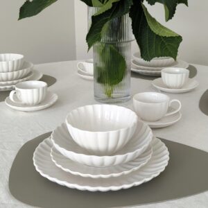 Almi Daisy lotus serviesset | 24-delig | wit