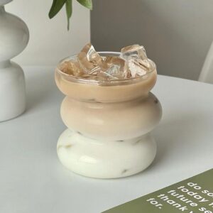 Wave twist glazen beker | 2 stuks | 450 ml