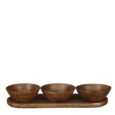 Dienblad met 3 schaaltjes | mangohout | 36 cm