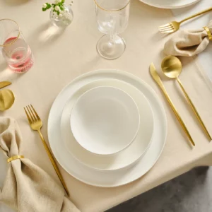 Karaca Stream Bone Light Lora 6-persoons serviesset | goud