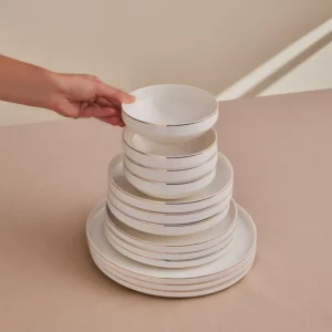 Karaca Stream Bone Light Bach 6-persoons serviesset | goud