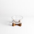 Glazen schaal met acacia standaard | 15 cm