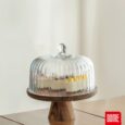 Borosilicaat acacia houten taartplateau | 26 cm