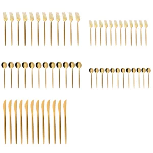 Karaca Jupiter 60-delige bestekset voor 12 personen | mat goud