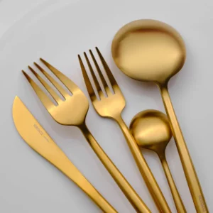 Karaca Jupiter 60-delige bestekset voor 12 personen | mat goud