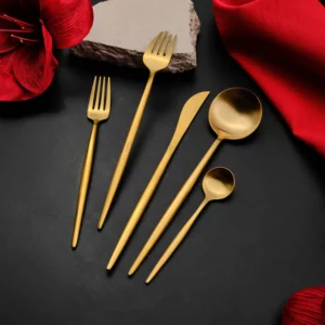 Karaca Jupiter 60-delige bestekset voor 12 personen | mat goud
