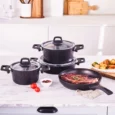 Karaca Biogranit Blackgold 7-delige pannenset