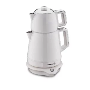 Korkmaz Demiks elektrische theepot | vanille/chroom | 1.7 liter