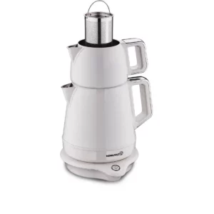 Korkmaz Demiks elektrische theepot | vanille/chroom | 1.7 liter