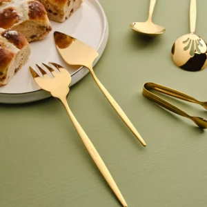 Karaca Orion 7-delige serveerbestek set | Goud