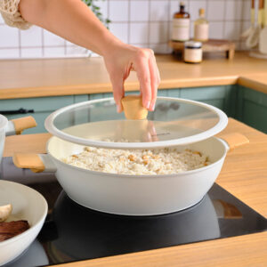 Karaca Swiss Crystal Almond 7-delige pannenset | Crème